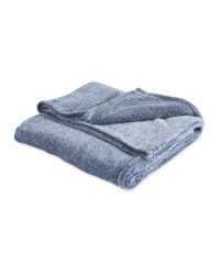 Marl Fleece Throw - Blue