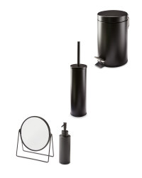 Matt Black Bathroom Accessories Set