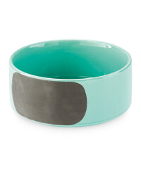 Medium Green Chalk Ceramic Pet Bowl