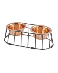 Medium Metal Raised Pet Bowls