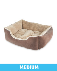 Medium Plush Pet Bed - Brown