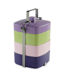 Melamine Stacking Tiffin Box - Purple / Green