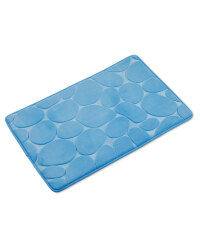 Memory Foam Pebble Bath Mat - Blue