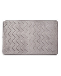 Zig-zag Memory Foam Bath Mat - Grey