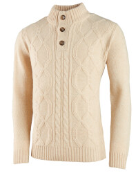 Men's 3-Button Lambswool Pullover