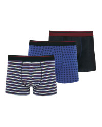 Men's Striped Hipster Boxers 3 Pack