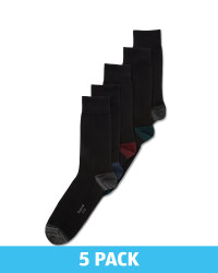 Avenue Men's Black Socks 5 Pack