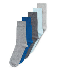 Men's Blue/Grey Socks 5 Pack