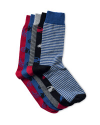 Men's Car & Bike Socks - 5 Pack