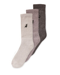 Men's Cream/Grey Chunky Socks 3 Pack