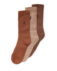 Men's Brown Chunky Socks 3 Pack