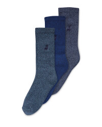 Men's Blue Chunky Socks 3 Pack