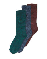Men's Blue/Green Chunky Socks 3 Pack