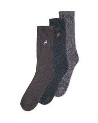 Men's Chunky Socks 3 Pack - Green Marl
