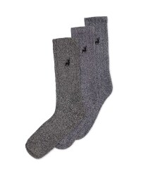 Men's Chunky Socks 3 Pack - Grey Marl
