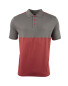 Men's Colour Block Polo Shirt - Charcoal / Burgundy