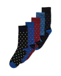 Men's Cotton Dot Socks 5 Pack