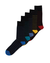 Men's Coloured Stripe Socks 5 Pack