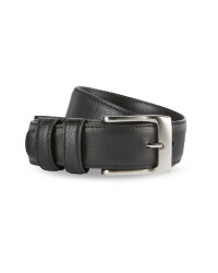 Men's Embossed Leather Belt - Black
