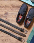 Men's Embossed Leather Belt - Black