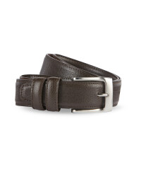 Men's Embossed Leather Belt - Brown