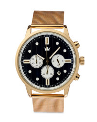 Men's Gold Watch with Black Dial