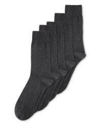Men's Grey Cotton Socks 5 Pack
