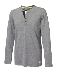 Men's Grey Henley Shirt