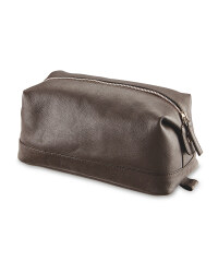 Avenue Men's Leather Washbag - Brown