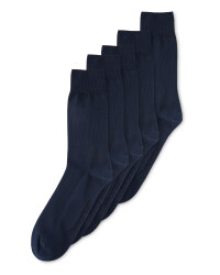 Men's Navy Cotton Socks 5 Pack