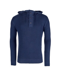 Men's Navy Hooded Waffle Jumper