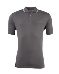 Men's Polo Shirt with Pocket - Grey