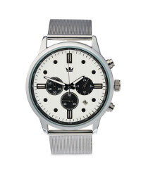 Men's Silver Watch with White Dial
