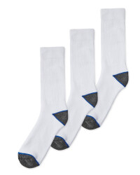 Avenue Men's Sports Socks 3-Pack - White