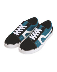 Men's Teal/Black Canvas Trainers