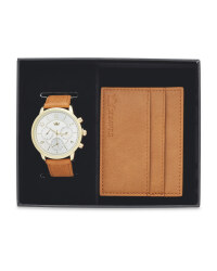 Men's Watch & Cardholder Gift Set - Brown
