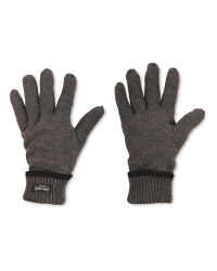 Men's Workwear Knitted Plain Gloves - Dark Grey
