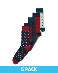 Men's Socks Grey Dots 5 Pack
