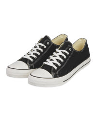 Mens Black Canvas Trainers
