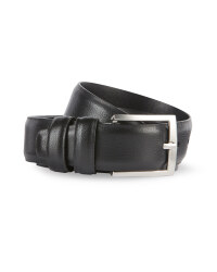 Mens Black Smooth Leather Belt