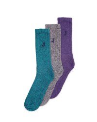 Men's Chunky Socks 3 Pack - Blue/Grey/Purple
