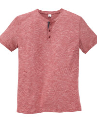 Mens Red Henley T-Shirt