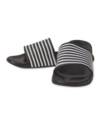 Avenue Men's Black Stripe Sliders