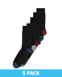 Men's Socks Black 5 Pack