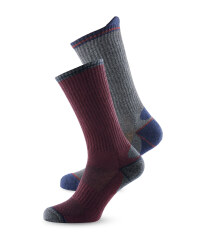 Mens Work Socks 2 Pack - Burgundy/Grey