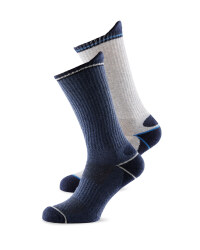 Mens Work Socks 2 Pack - Navy/Dark Grey