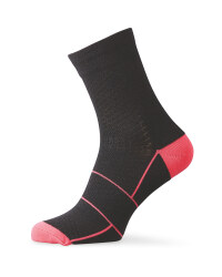 Merino Blend Cycling Socks - Black/Pink