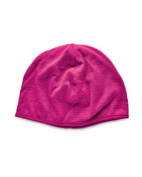 Merino Wool Striped Reverse Beanie - Berry