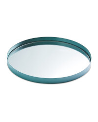 Mirrored Glass Drinks Tray - Green