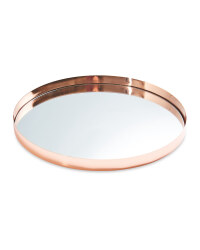 Mirrored Glass Drinks Tray - Rose Gold